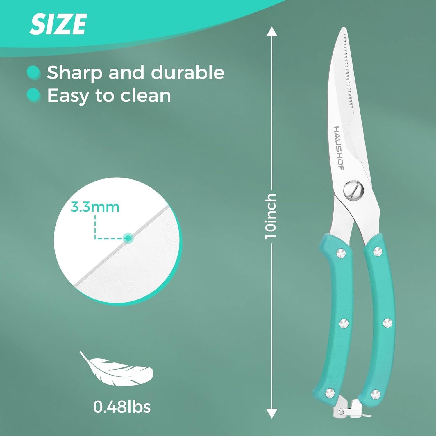 Tijeras de Cocina HAUSHOF Acero Inoxidable 25.4 cm Resorte