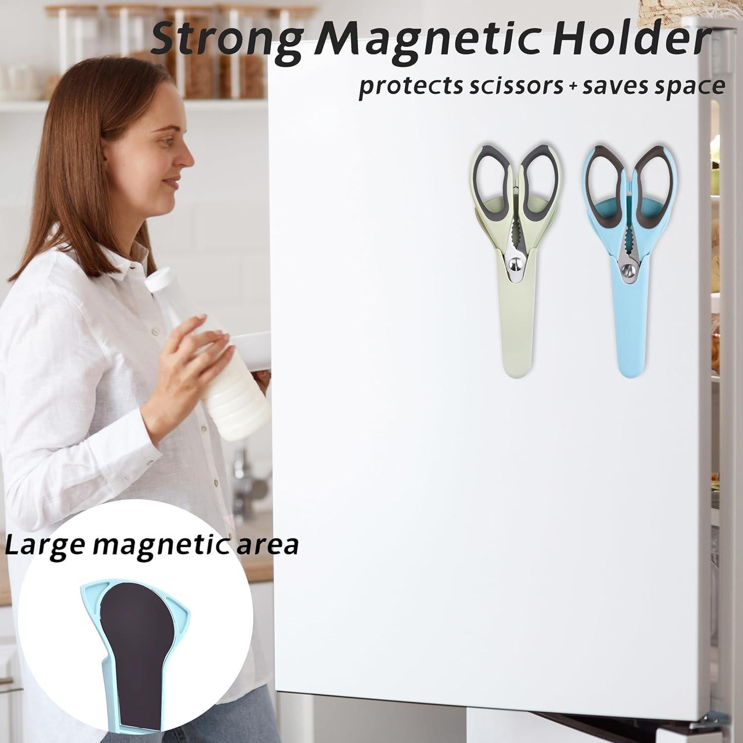 Juego de 2 Tijeras de Cocina Baitool Acero Inoxidable Magnéticas