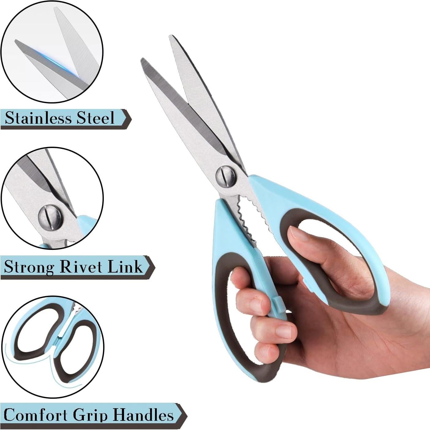 Juego de 2 Tijeras de Cocina Baitool Acero Inoxidable Magnéticas