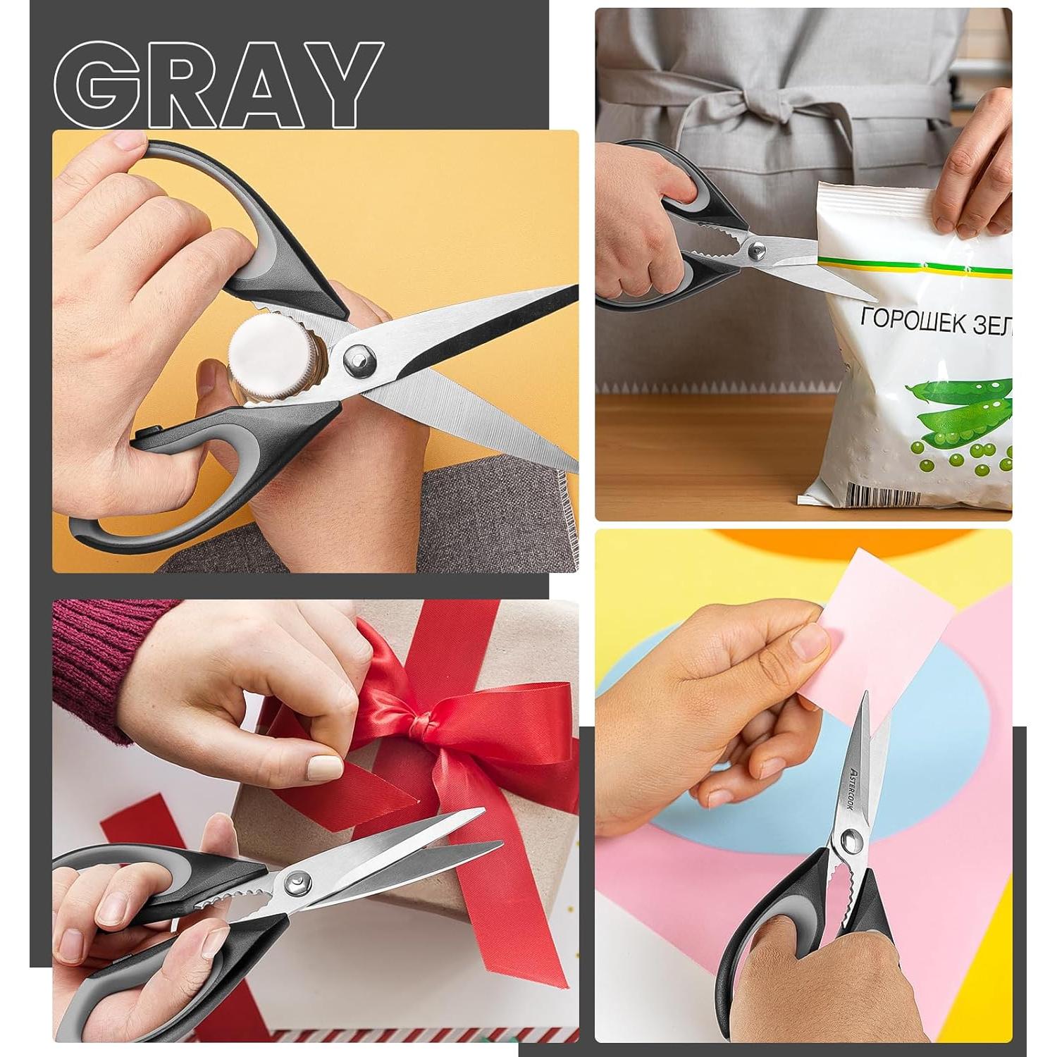 Tijeras de Cocina Astercook 3 Unidades Hoja Serrada Ergonómicas