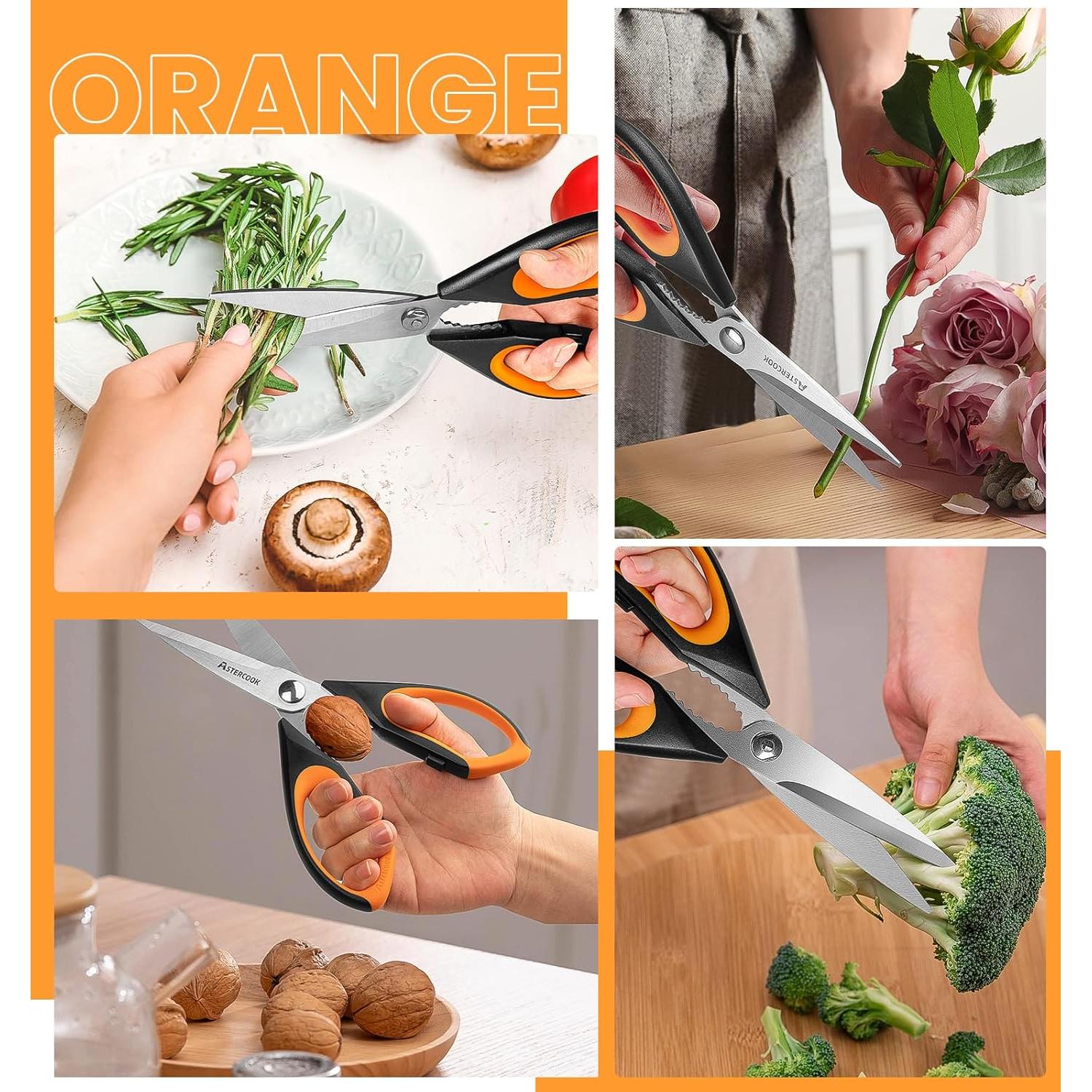 Tijeras de Cocina Astercook 3 Unidades Hoja Serrada Ergonómicas