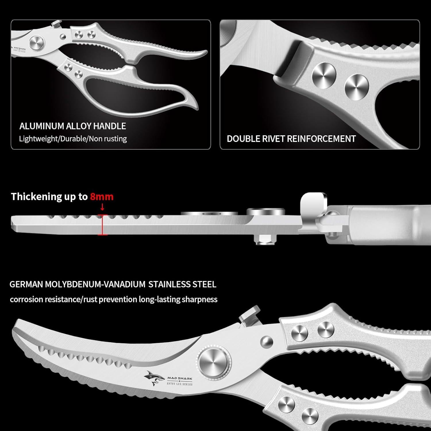 Tijeras de Cocina MAD SHARK de Acero Inoxidable 11.94 cm