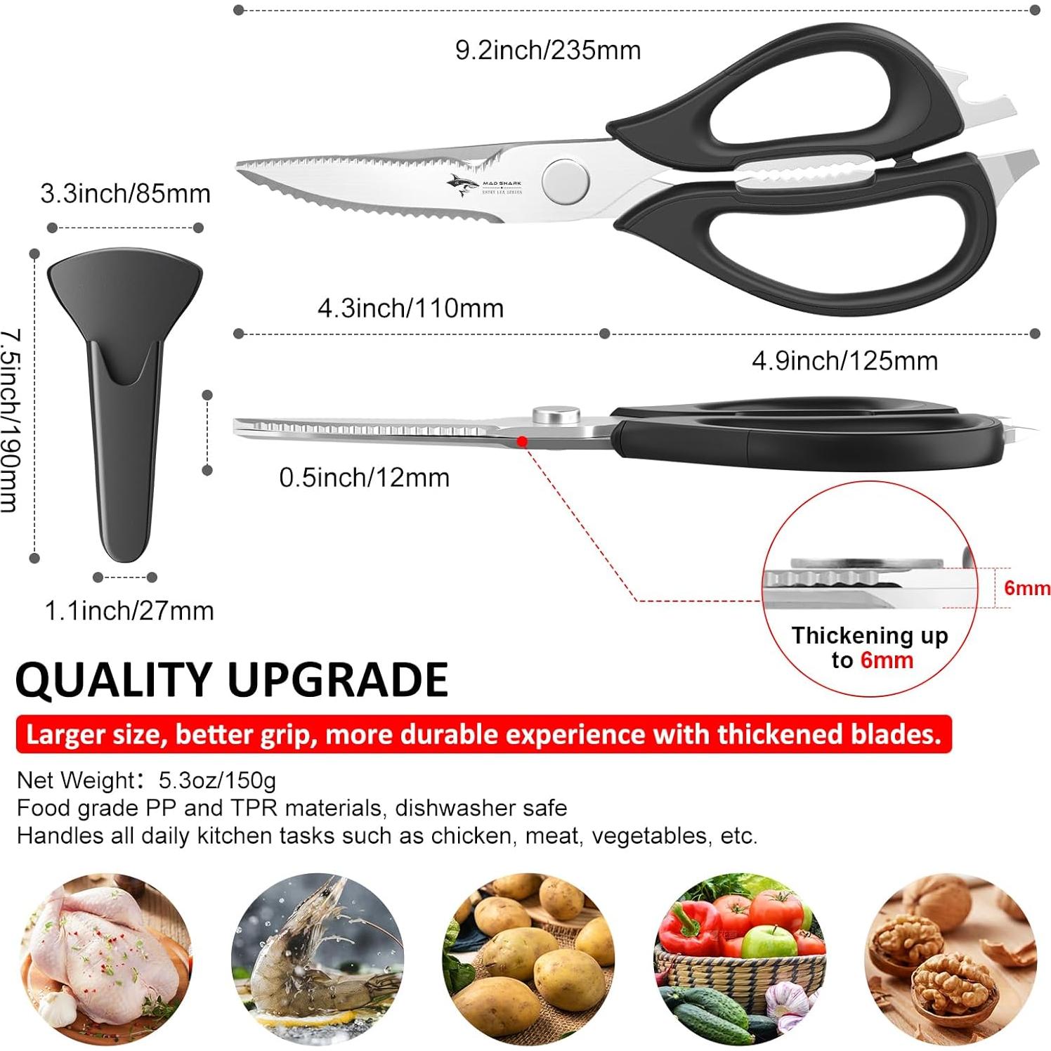 Tijeras de Cocina MAD SHARK Desmontables Acero Inoxidable 136g