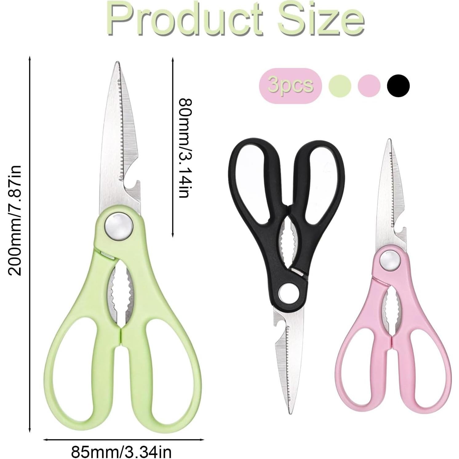 Set de 3 Tijeras de Cocina Ptwola Acero Inoxidable Multiusos