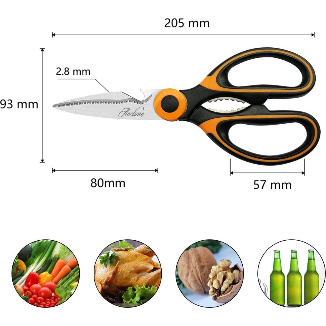 Tijeras de Cocina Acelone Multifuncionales de Acero Inoxidable