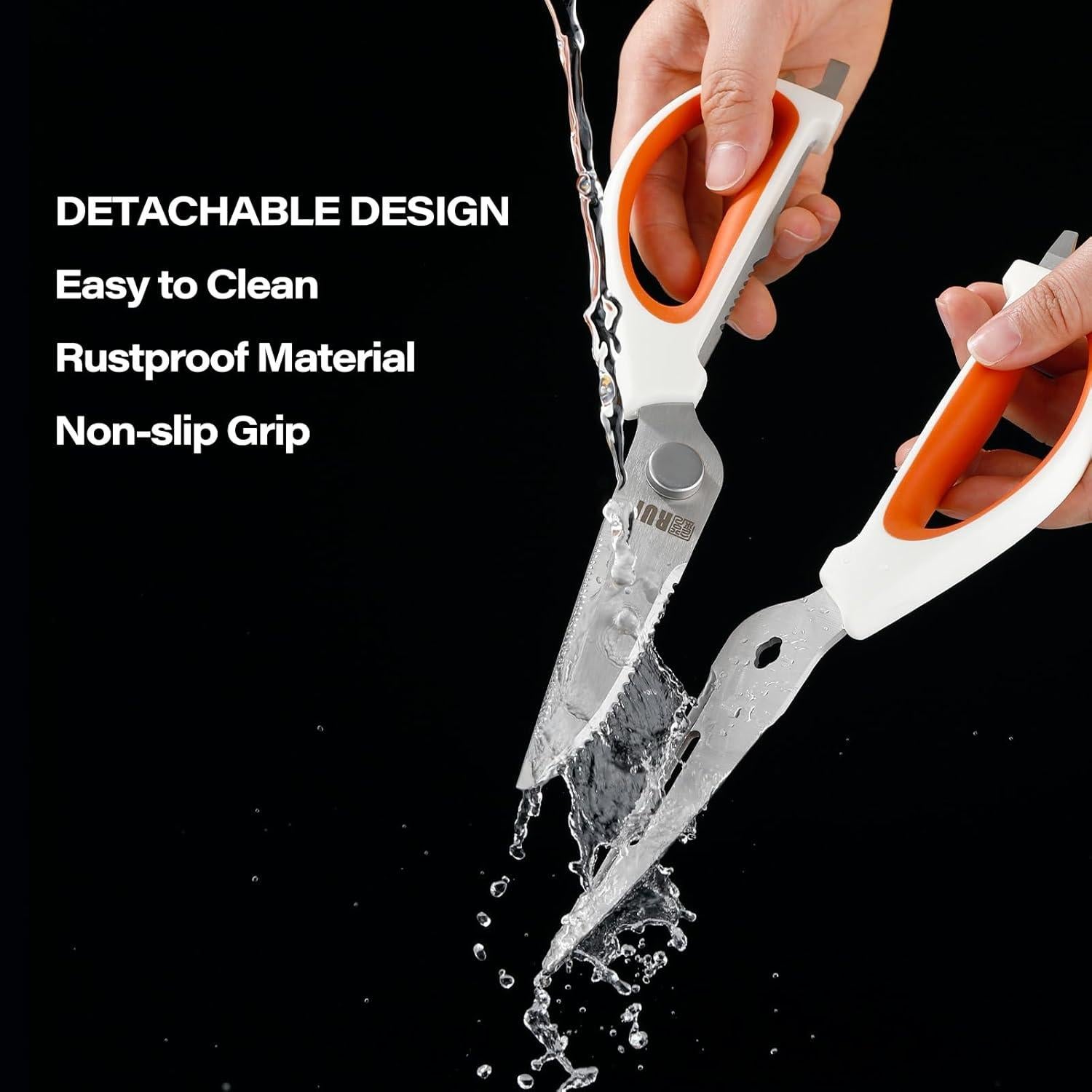 Tijeras de Cocina DARK EDGE con Soporte Magnético 25.4 cm