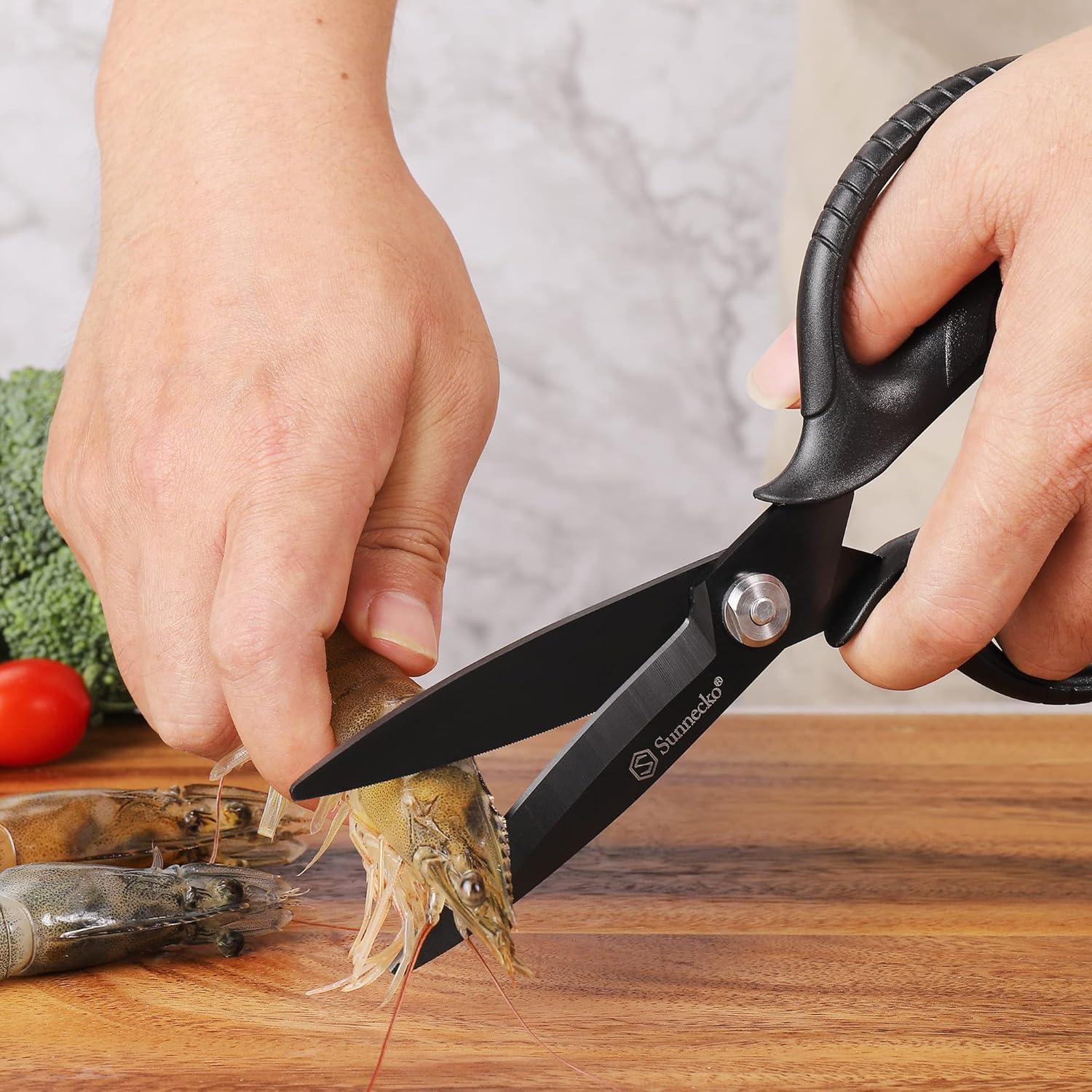 Tijeras de Cocina Sunnecko 20.3 cm Titanio Negro Alta Resistencia