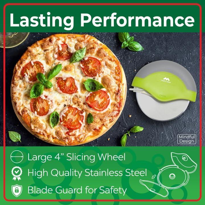 Cortador de Pizza Diseño Consciente Verde Ergonómico Apto Lavavajillas