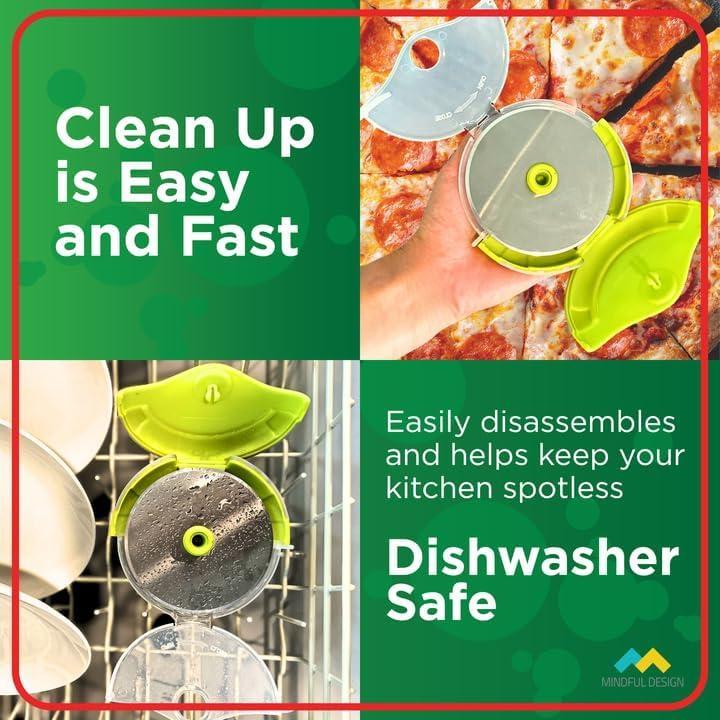 Cortador de Pizza Diseño Consciente Verde Ergonómico Apto Lavavajillas
