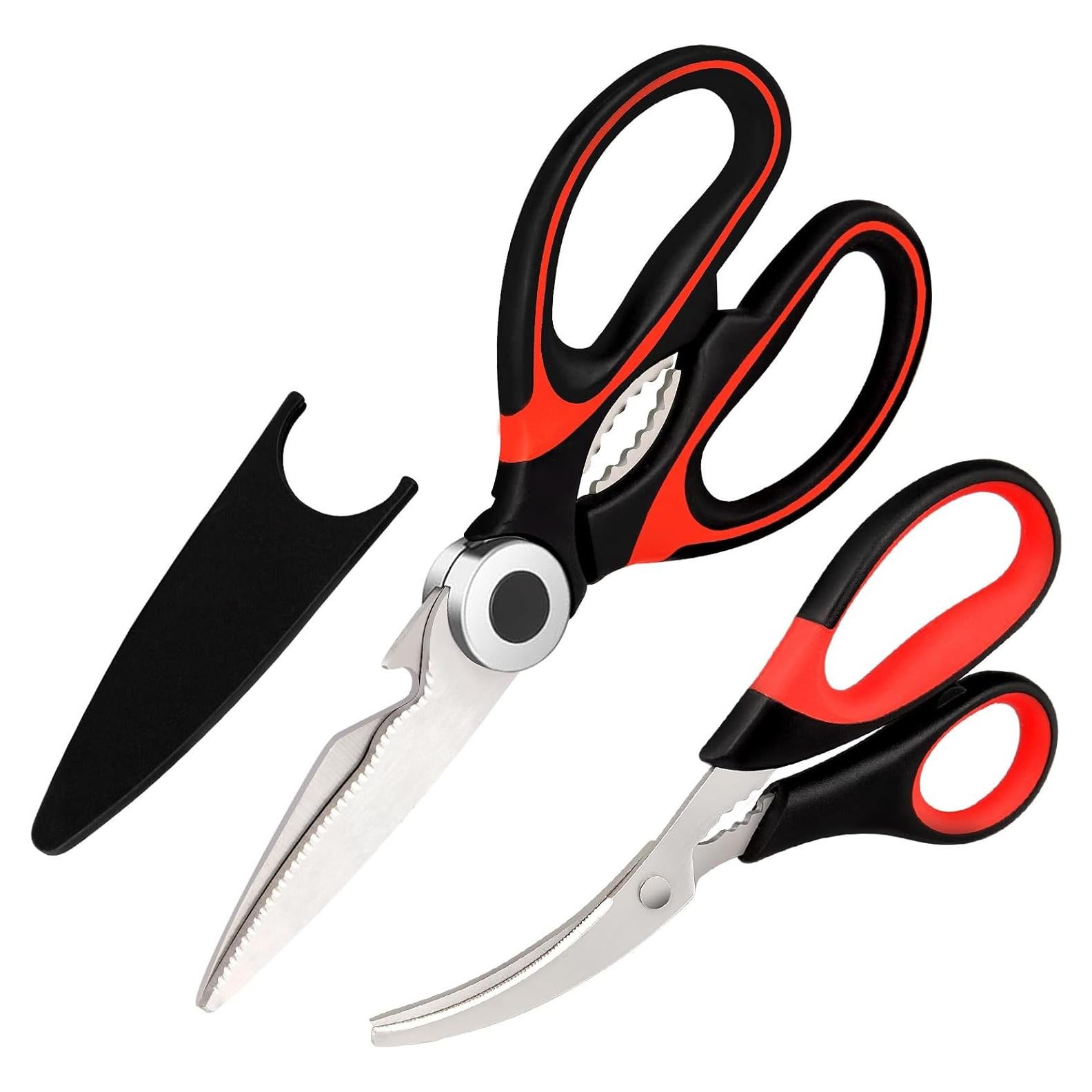 Juego de Tijeras de Cocina YEVEETTE 2 Piezas Acero Inoxidable