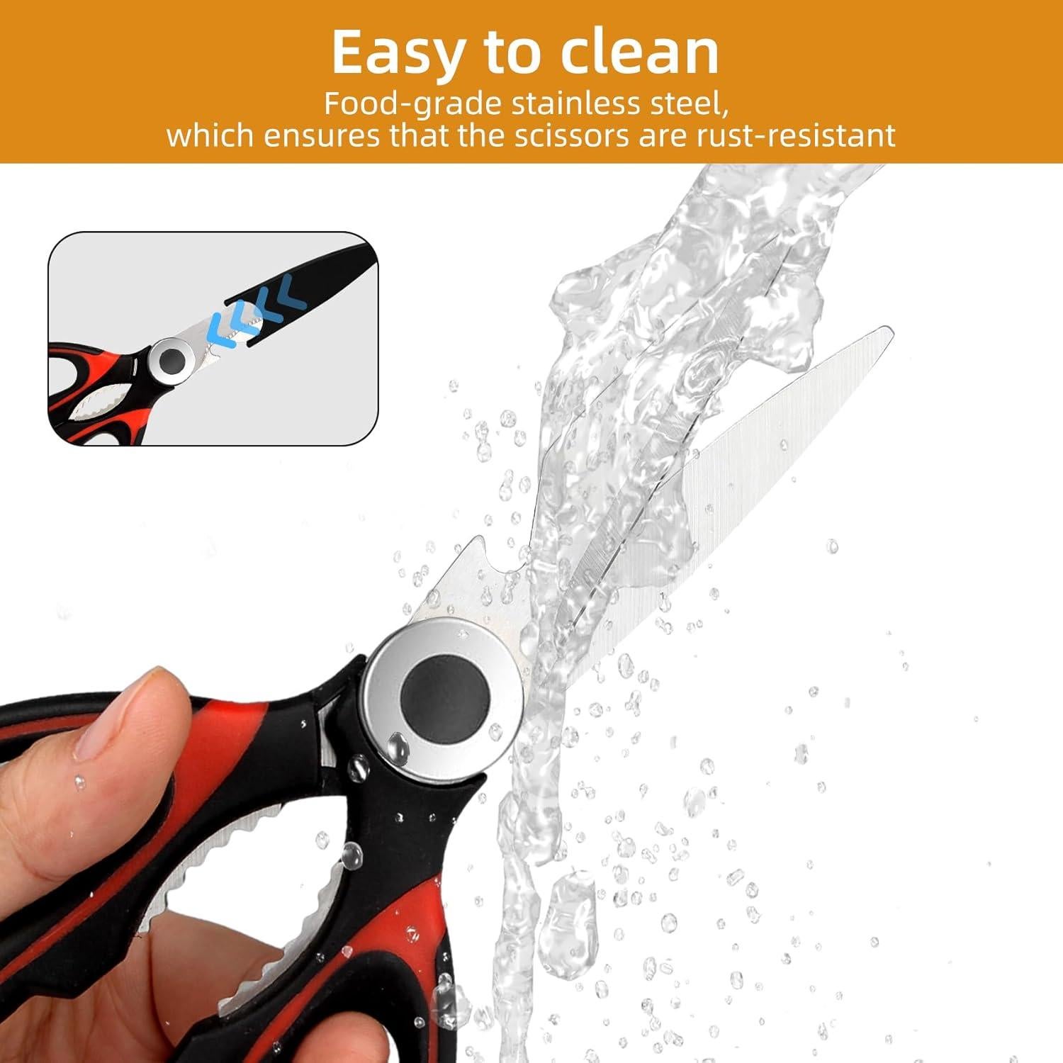 Juego de Tijeras de Cocina YEVEETTE 2 Piezas Acero Inoxidable