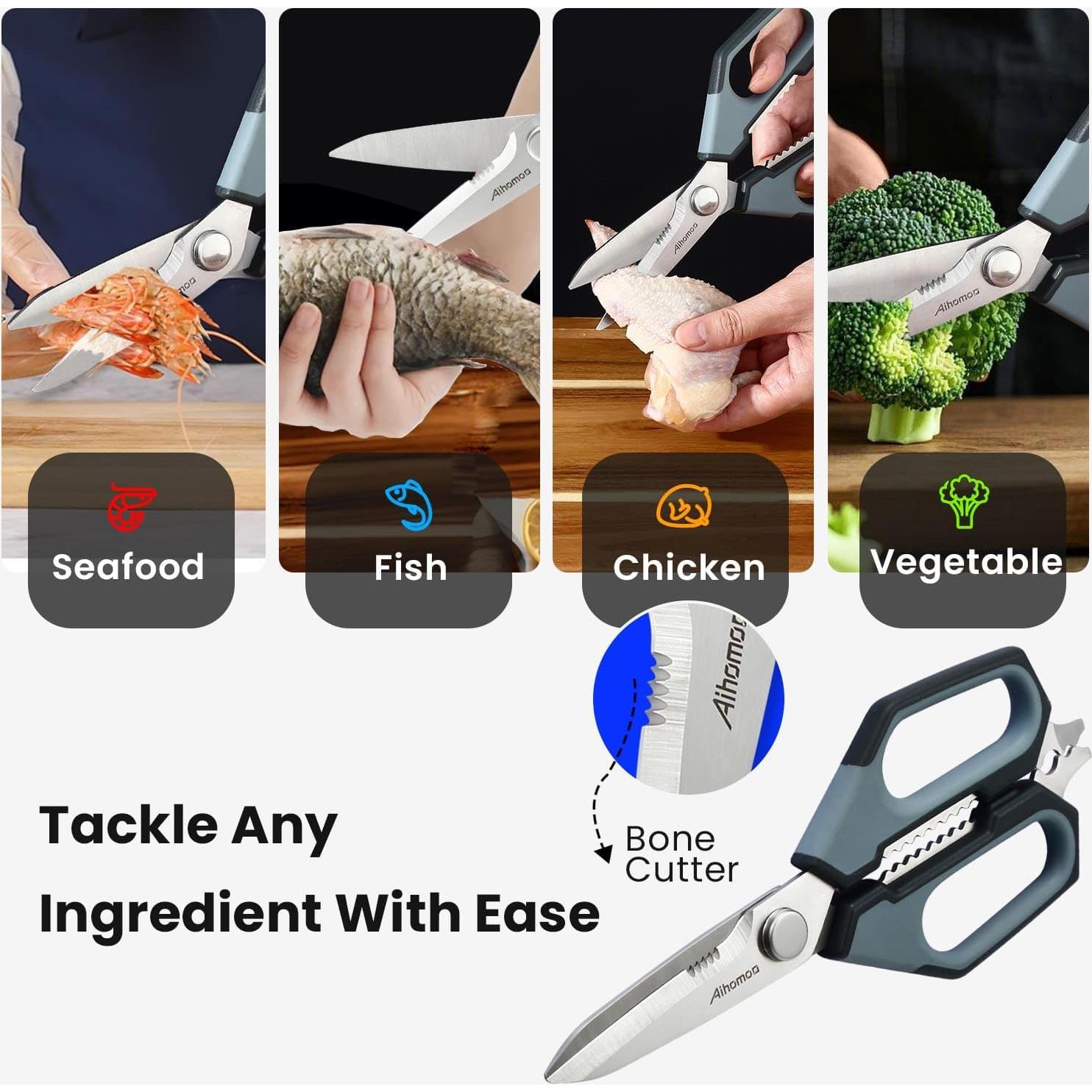 Tijeras de Cocina Aihomo 10.4 cm Acero Inoxidable Multiusos