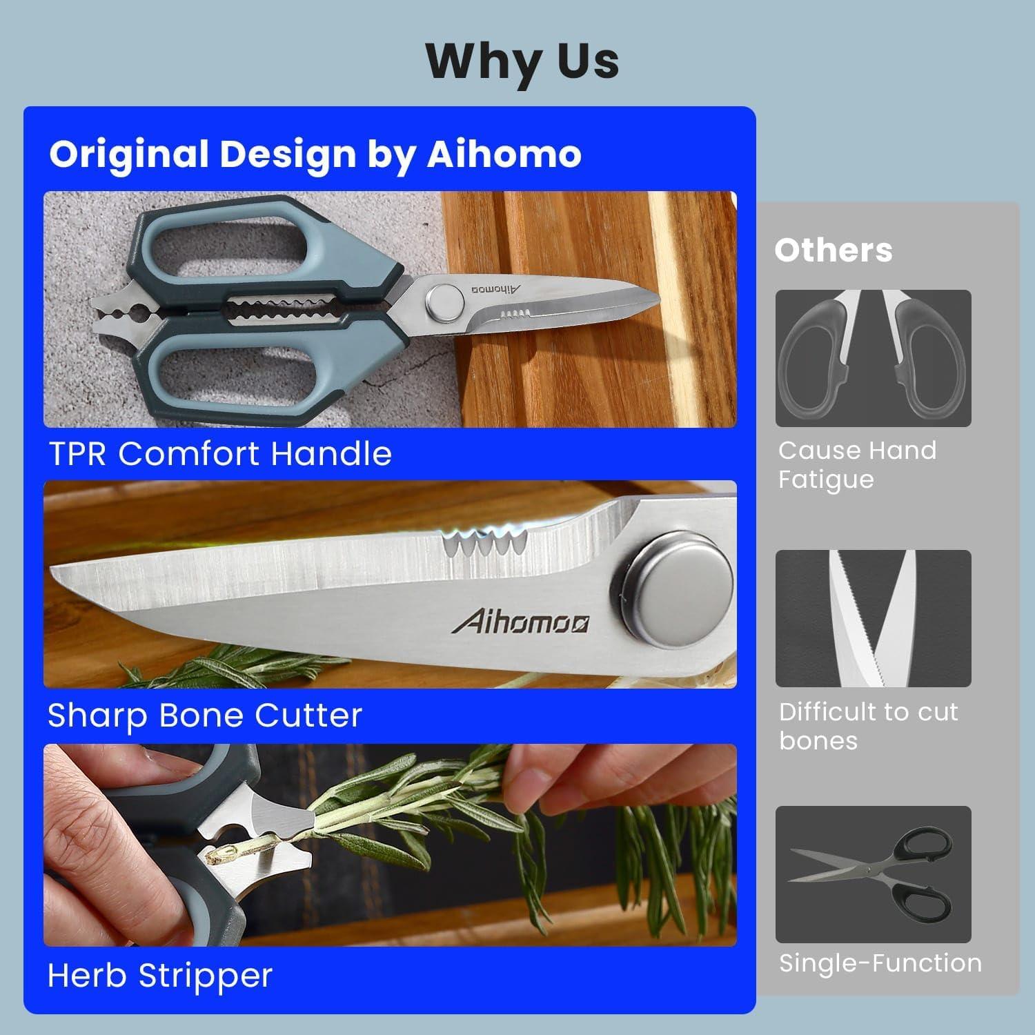 Tijeras de Cocina Aihomo 10.4 cm Acero Inoxidable Multiusos