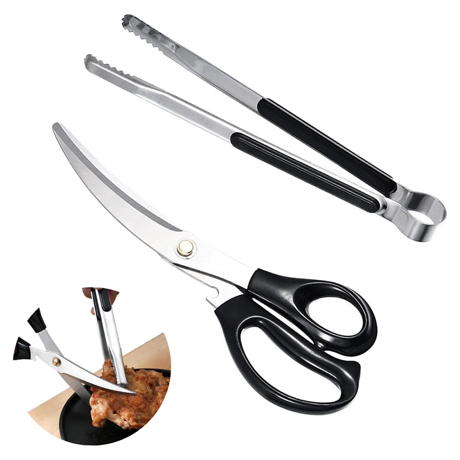 Juego de Tijeras y Pinzas para Barbacoa Shiyueshiri - Acero Inoxidable