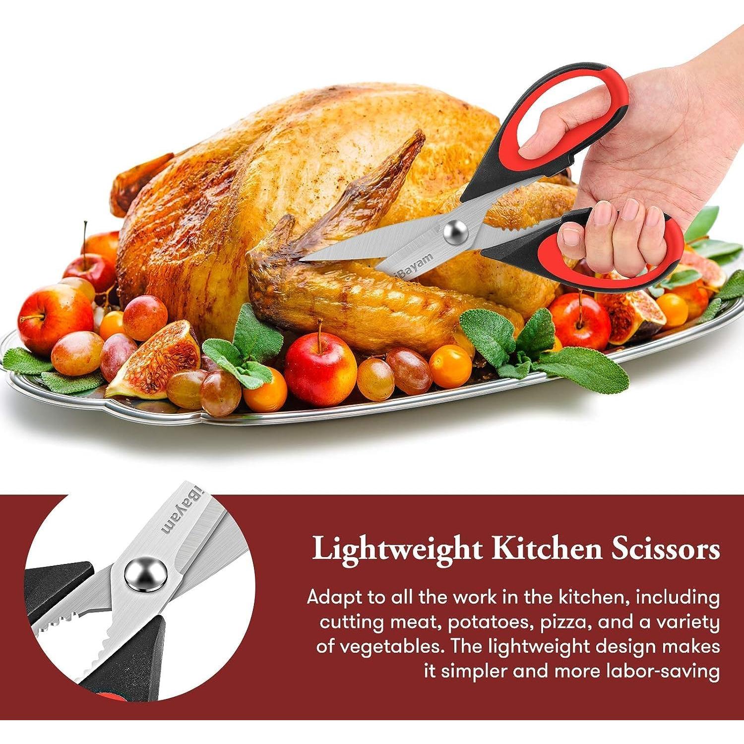 Tijeras de Cocina Multiusos iBayam 3-Pack Acero Inoxidable