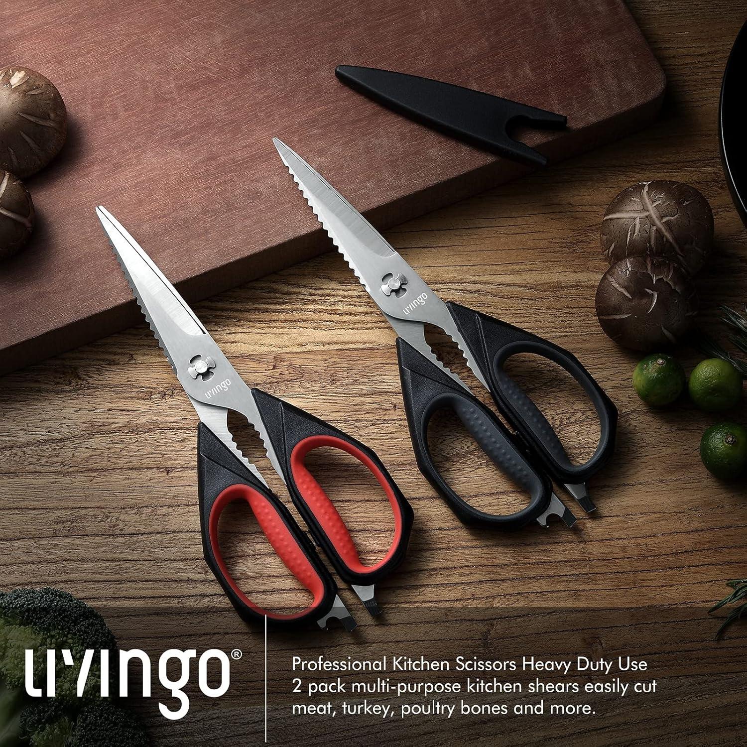 Tijeras de Cocina LIVINGO 2 Piezas Acero Inoxidable 23.5 cm