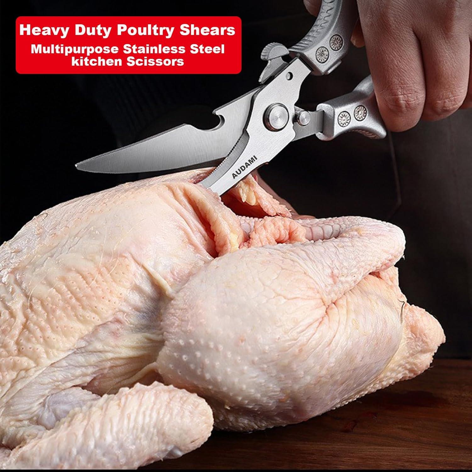 Juego de 2 Tijeras de Cocina AUDAMI Acero Inoxidable 430g