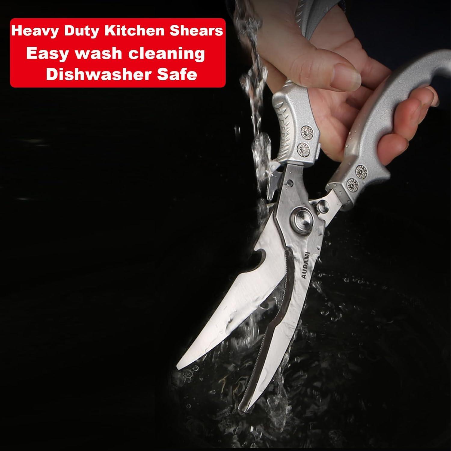 Juego de 2 Tijeras de Cocina AUDAMI Acero Inoxidable 430g