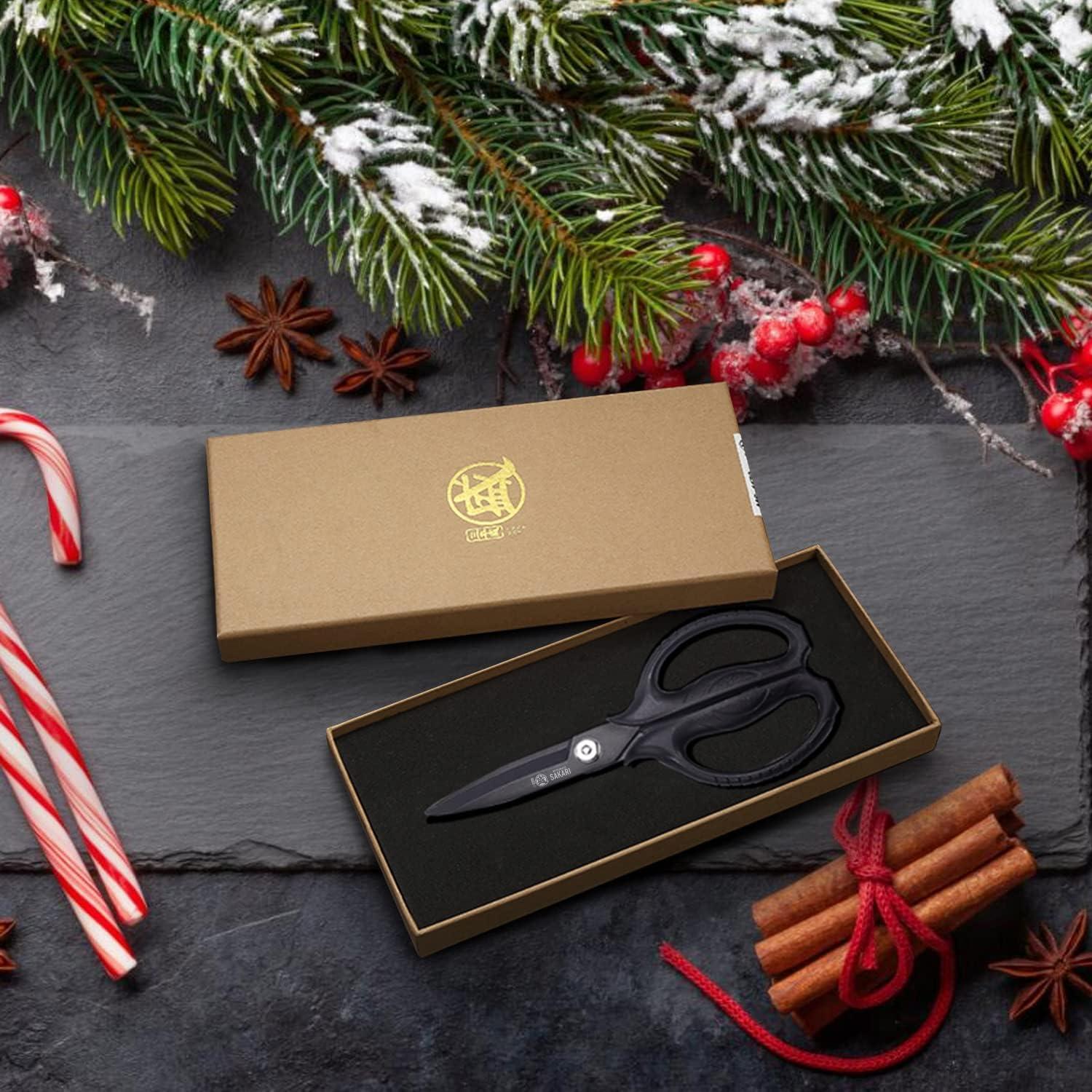 Tijeras de Cocina MITSUMOTO SAKARI, Acero Inoxidable, Titanio Negro