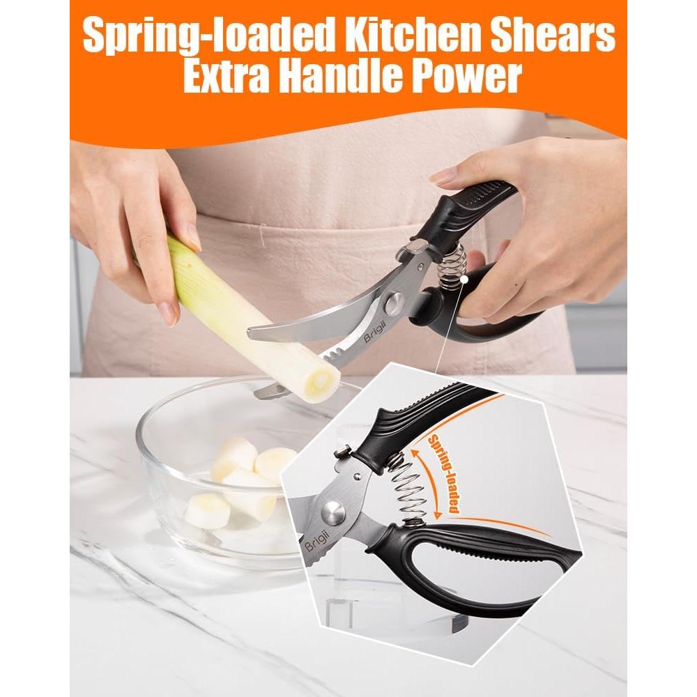 Tijeras de Cocina Brigii KS05, Acero Inoxidable, 24.5 cm