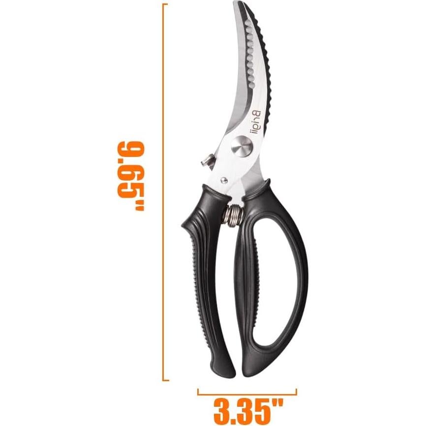 Tijeras de Cocina Brigii KS05, Acero Inoxidable, 24.5 cm