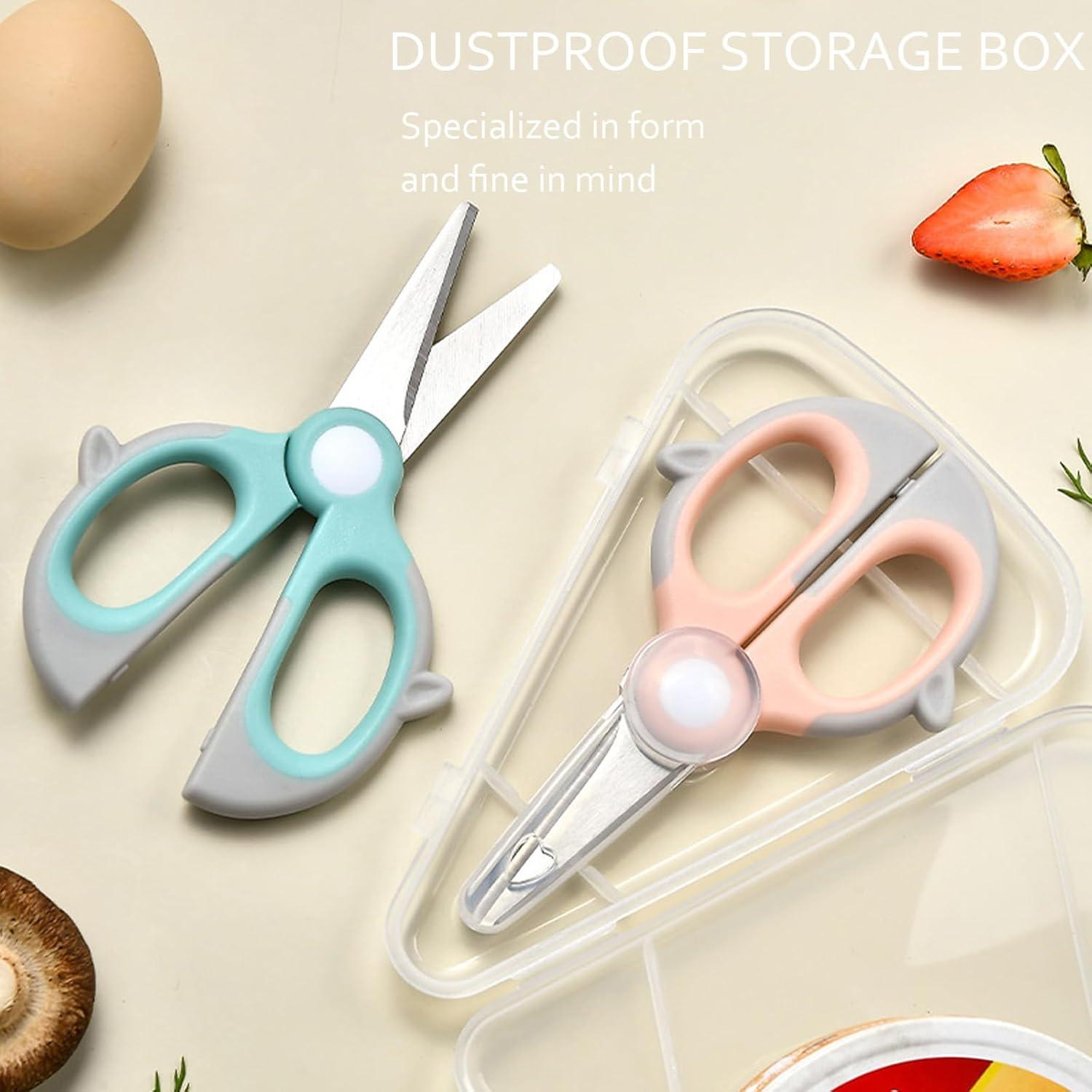 Tijeras para Bebés YOPPLIND con Caja de Viaje Rosa