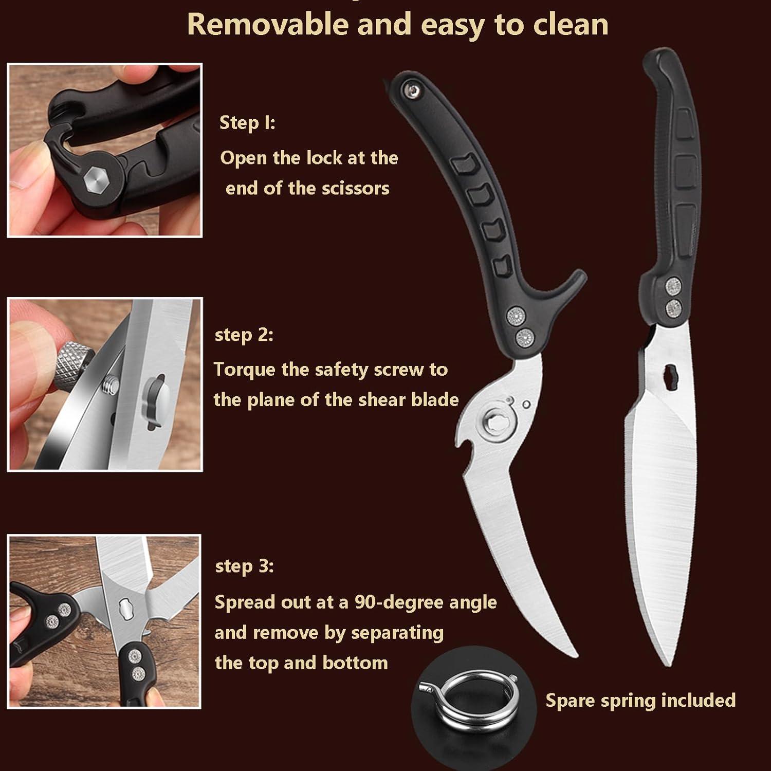 Tijeras de Cocina YVAOG Multiusos de Acero Inoxidable 26.5 cm