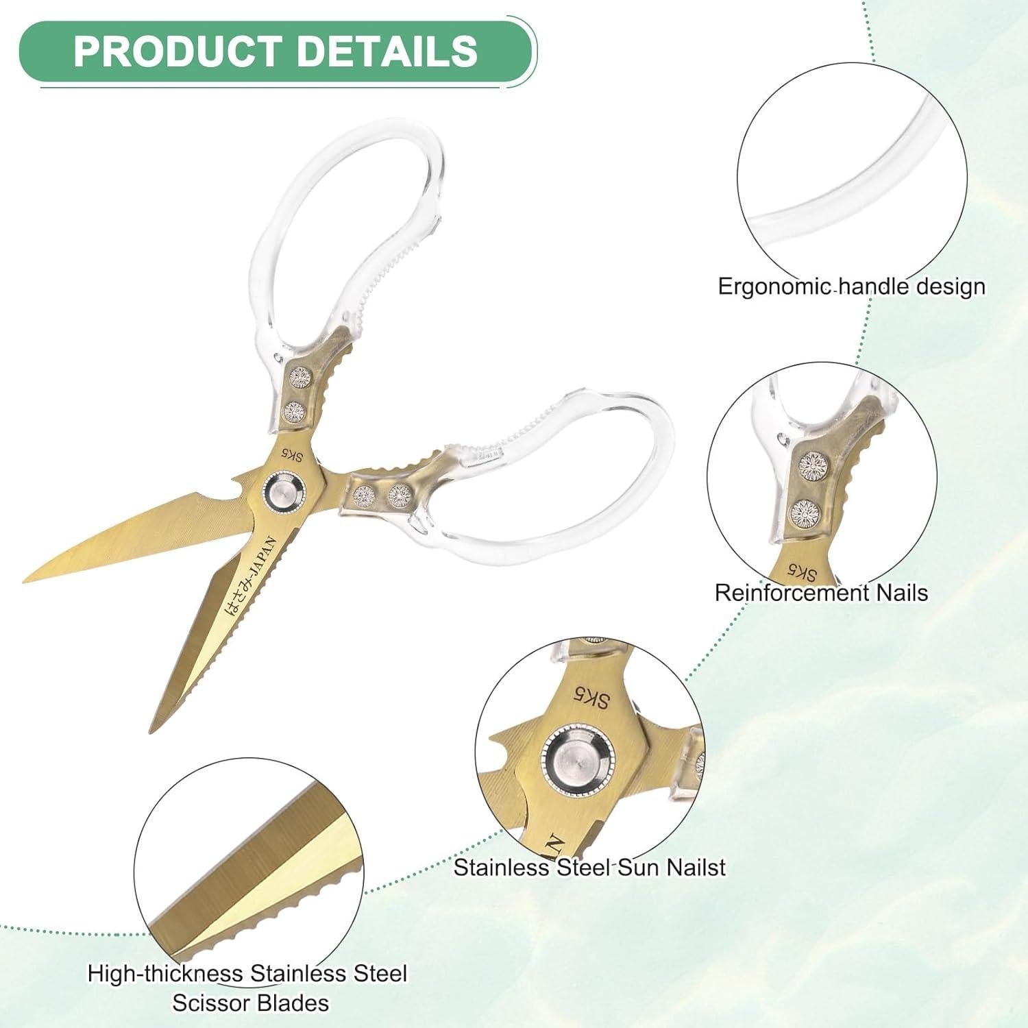 Tijeras de Cocina M METERXITY 230g Acero Inoxidable Doradas