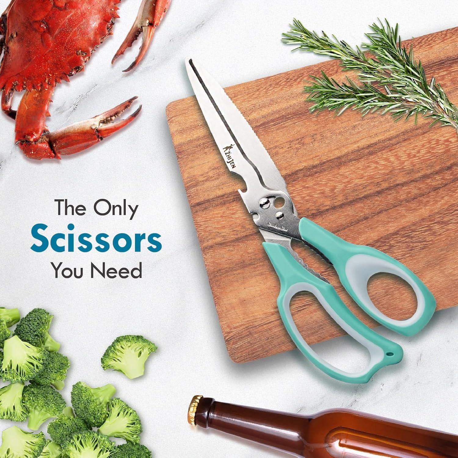 Tijeras de Cocina ZHI JEN 23.1 cm Acero Inoxidable Verde Gris