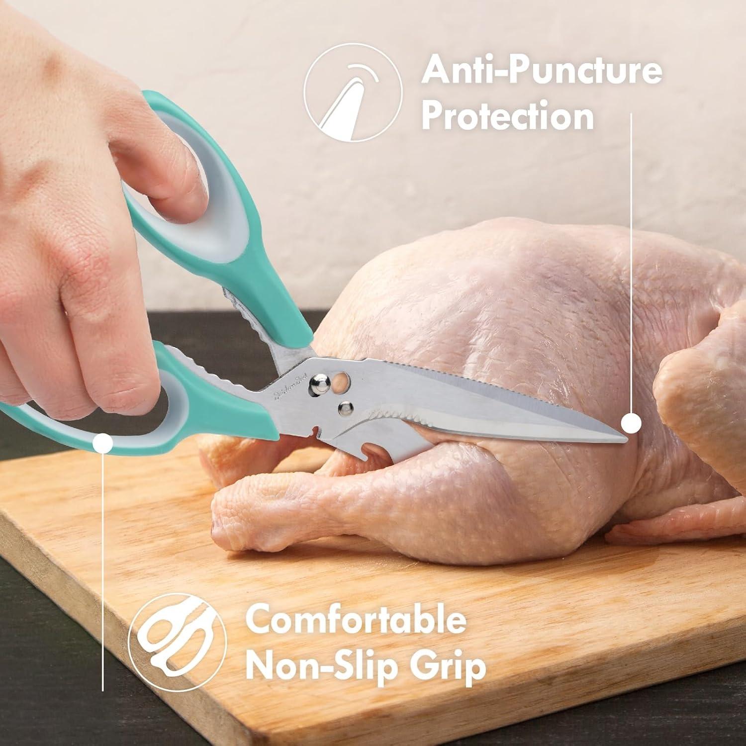 Tijeras de Cocina ZHI JEN 23.1 cm Acero Inoxidable Verde Gris