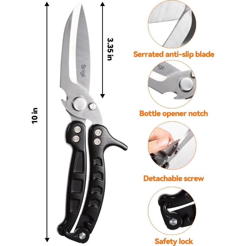 Tijeras de Cocina Brigii de Acero Inoxidable Multiusos 340g