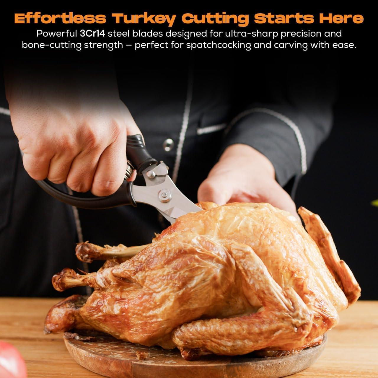 Tijeras de Cocina Demzit para Aves y Carne, Acero Inoxidable