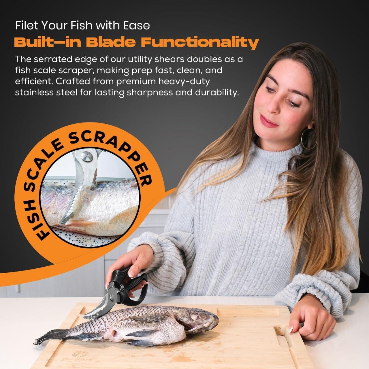 Tijeras de Cocina Demzit para Aves y Carne, Acero Inoxidable