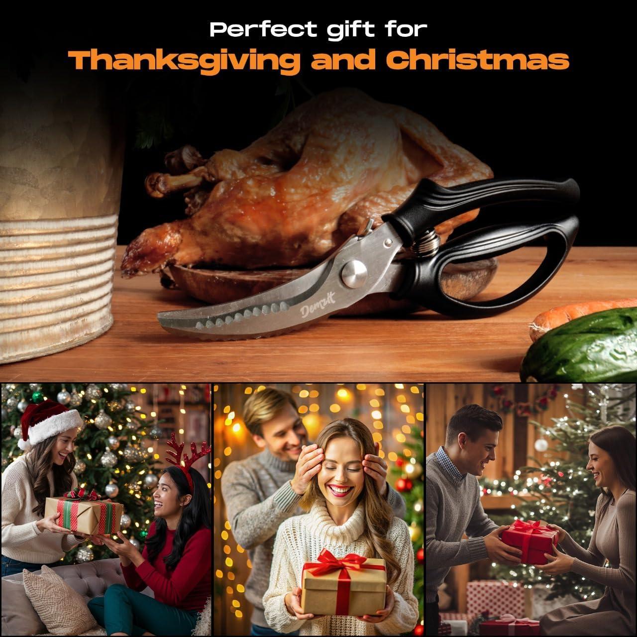 Tijeras de Cocina Demzit para Aves y Carne, Acero Inoxidable