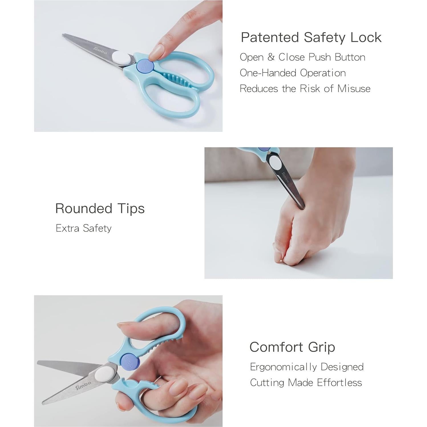 Tijeras de Seguridad Portátiles Simba Azul Acero Inoxidable