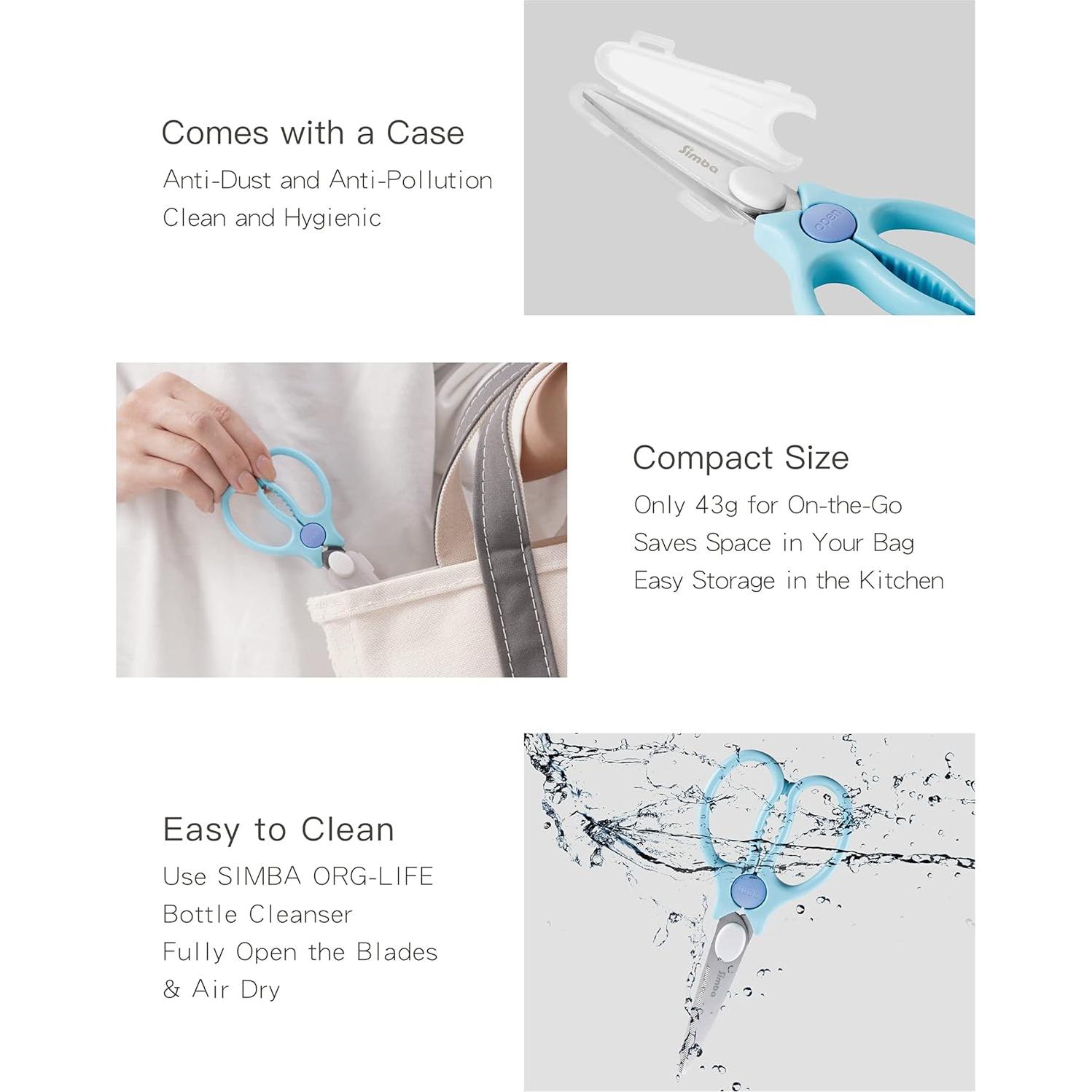 Tijeras de Seguridad Portátiles Simba Azul Acero Inoxidable