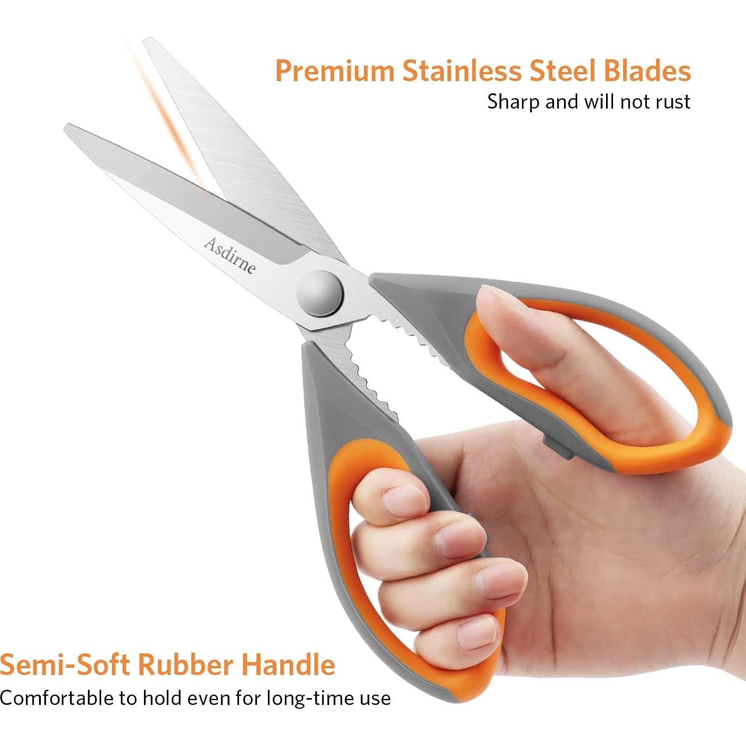 Juego de Tijeras de Cocina Asdirne, Acero Inoxidable, 5 Piezas