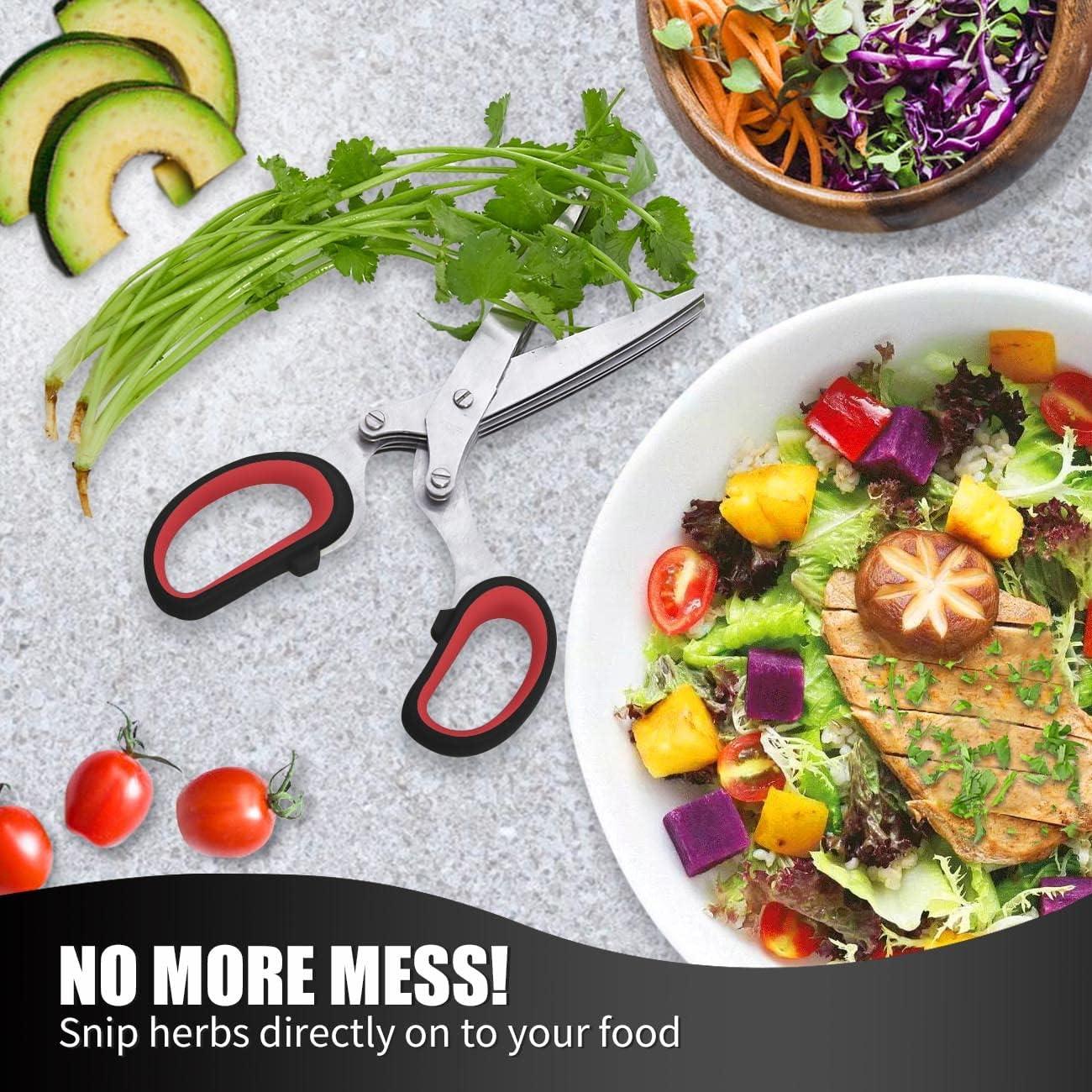 Tijeras de Hierbas LHS 5 Cuchillas Acero Inoxidable Negro