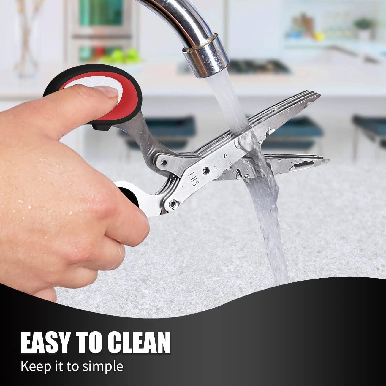 Tijeras de Hierbas LHS 5 Cuchillas Acero Inoxidable Negro