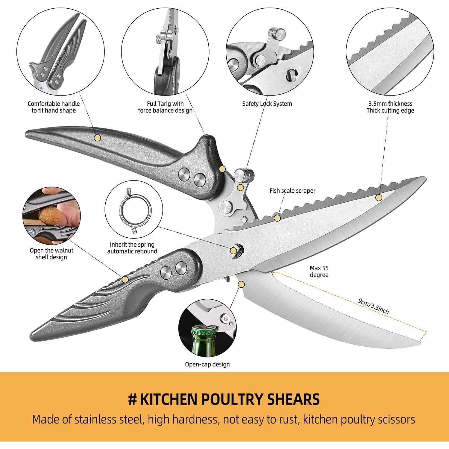 Tijeras de Cocina FXFSTEEL Acero Inoxidable Uso Pesado 10.16 cm