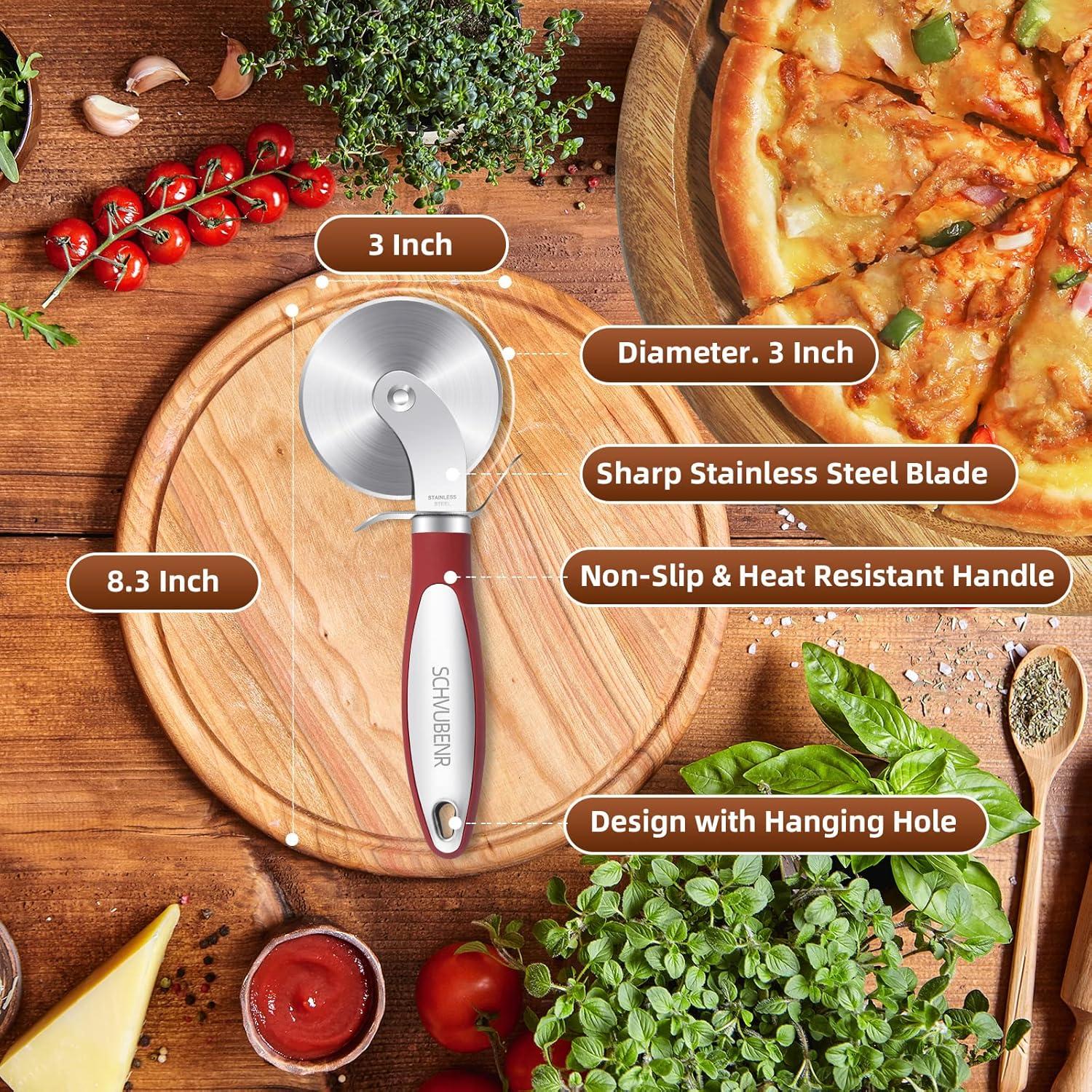 Cortador de Pizza SCHVUBENR Acero Inoxidable Afilado 21.6cm