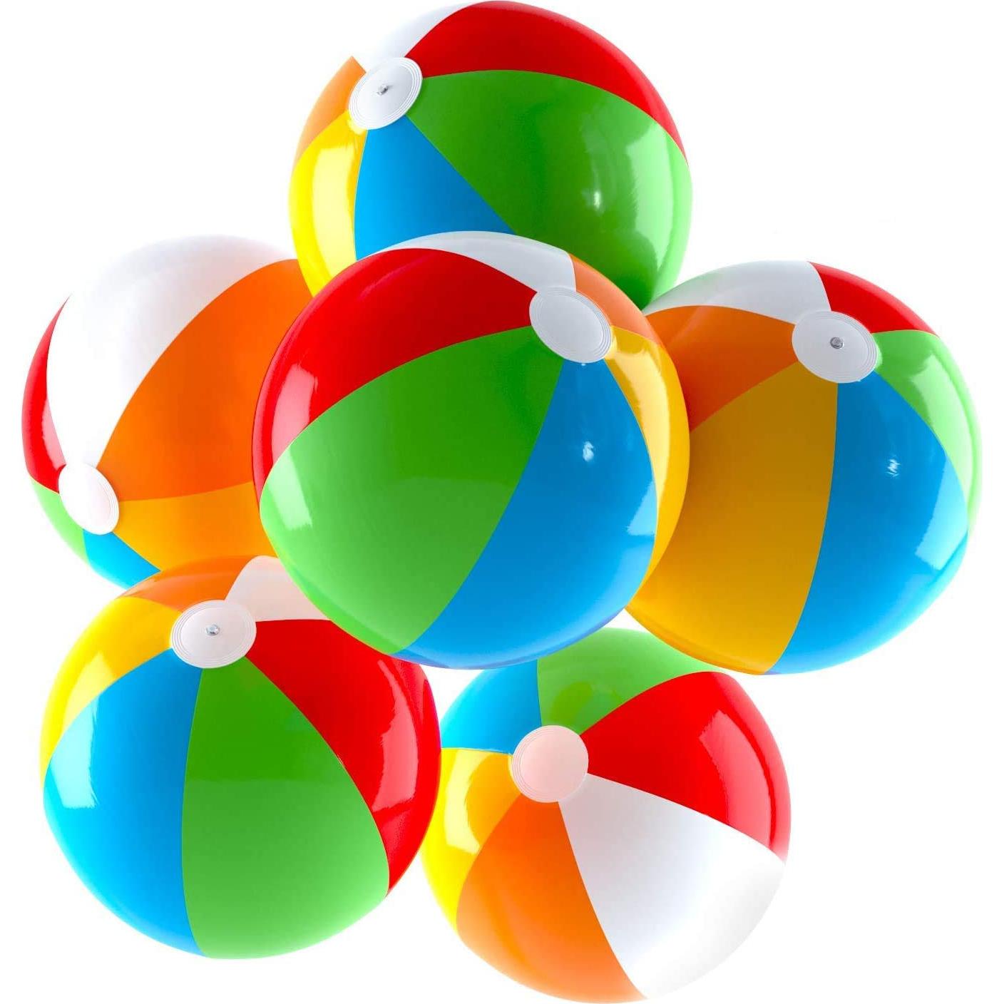 Pelotas de Playa Inflables Top Race Set de 6 Arcoíris