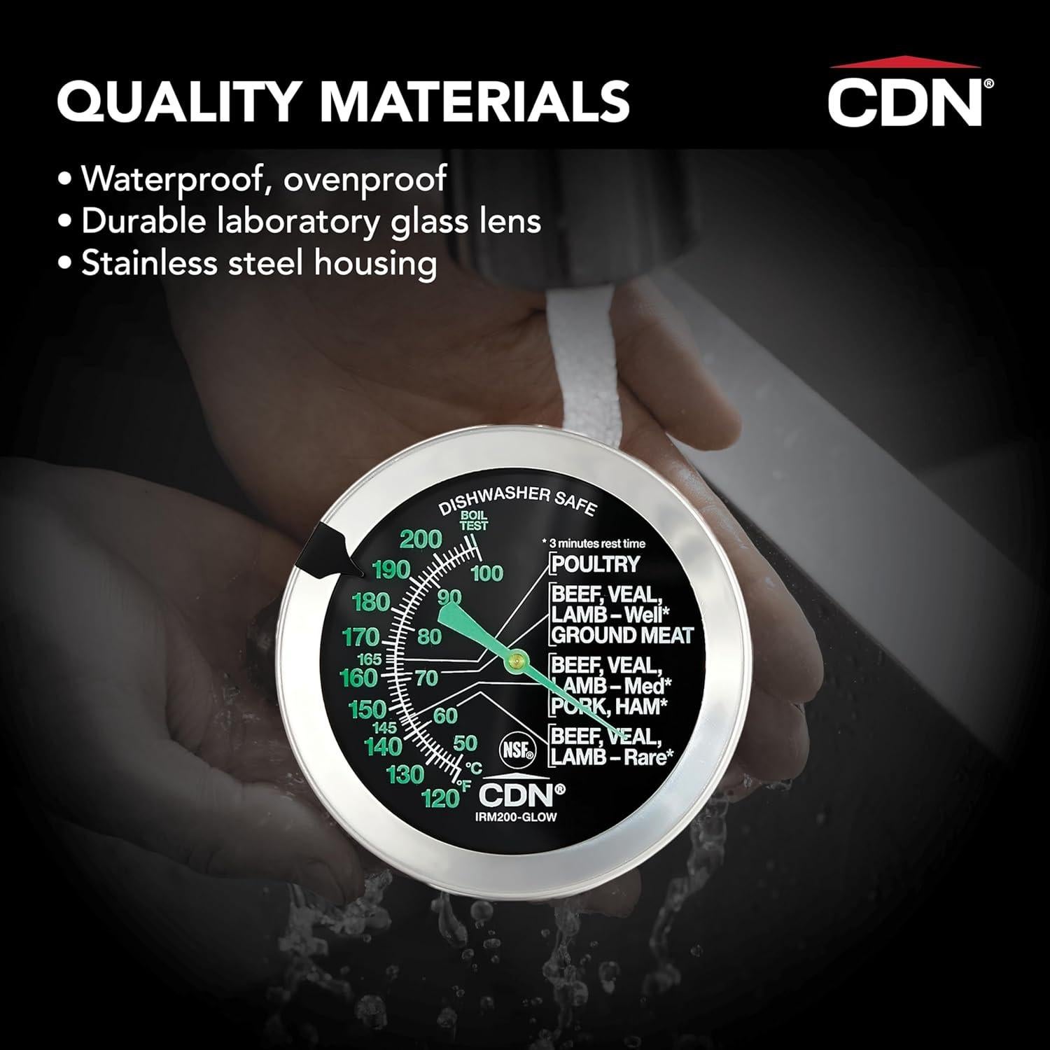 Termómetro de Carne CDN ProAccurate GLOW 5.1 cm Impermeable