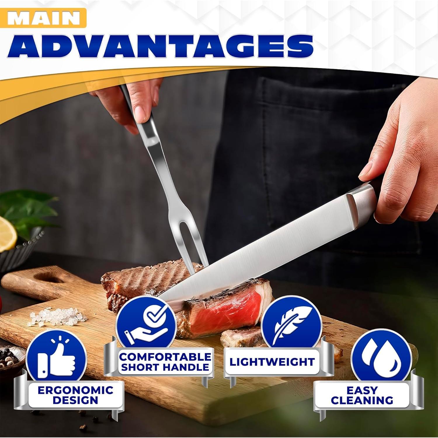 Tenedor de Carne ZOKLU 27.94 cm Acero Inoxidable Ergonómico