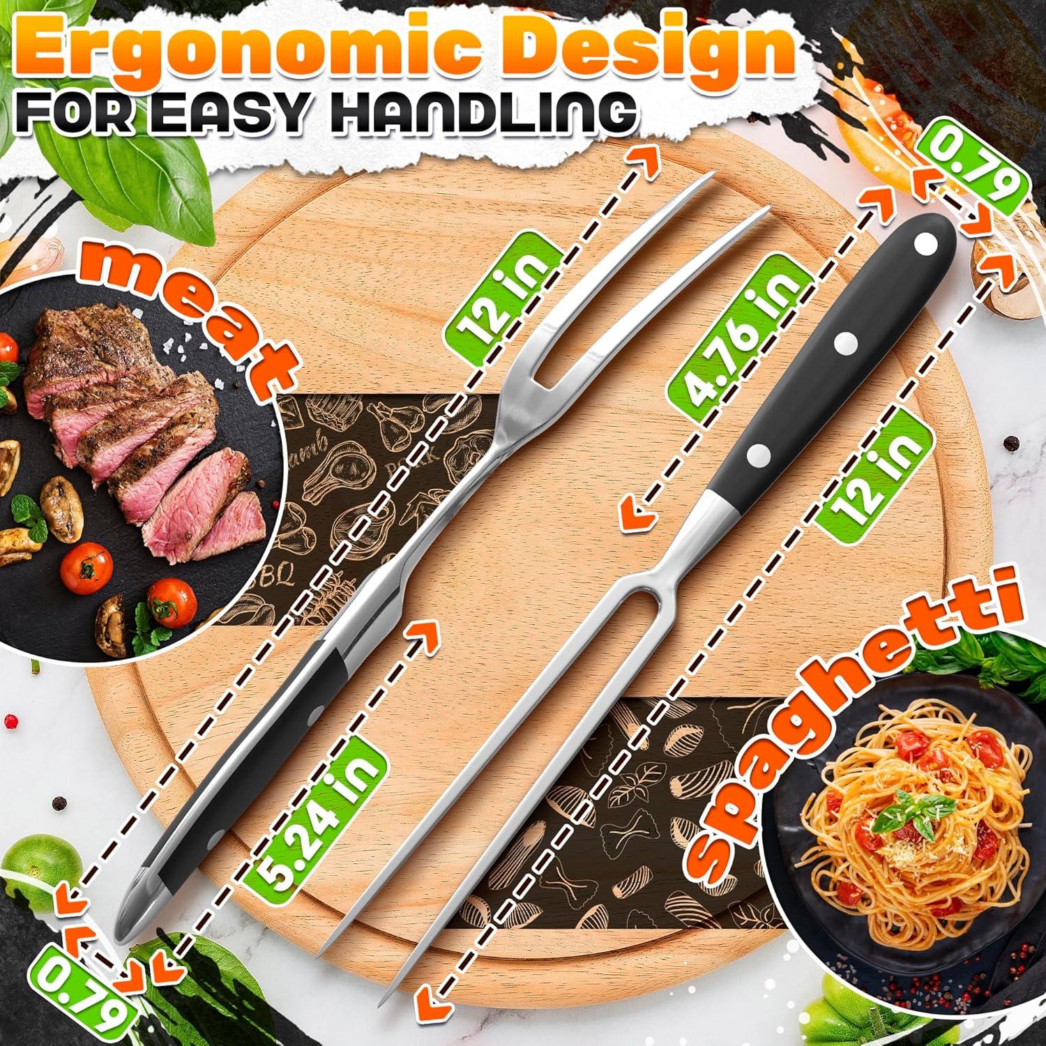 Tenedor de Carne 2 Pcs HELVETIOS Acero Inoxidable 30.5 cm