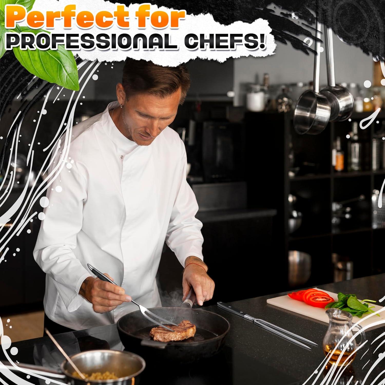 Tenedor de Carne 2 Pcs HELVETIOS Acero Inoxidable 30.5 cm