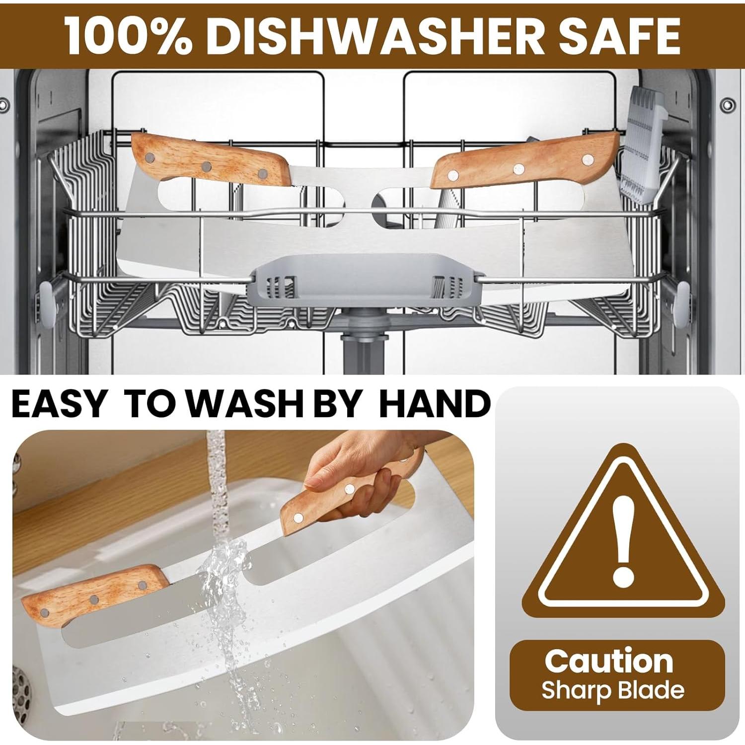 Cortador de Pizza SCHVUBENR 35.56 cm Acero Inoxidable Madera