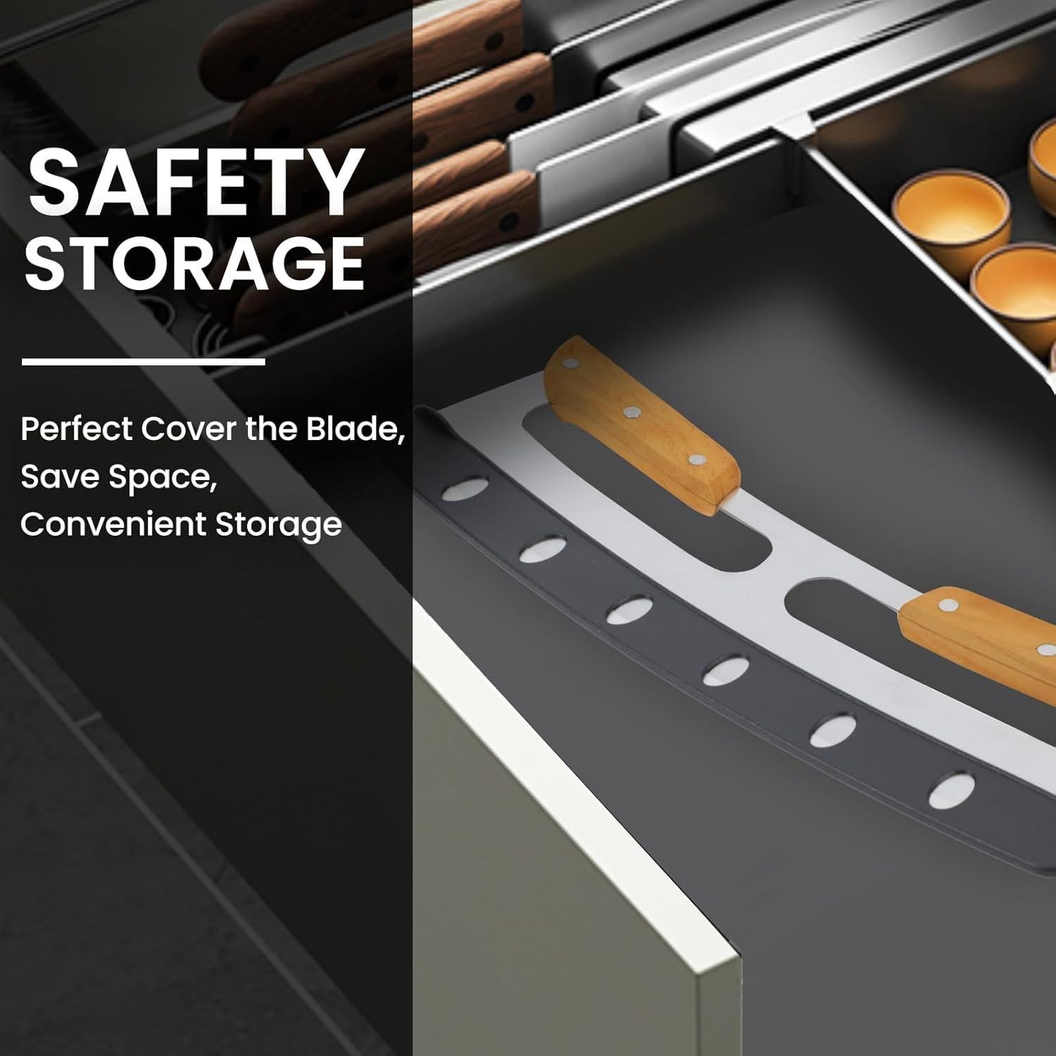 Cortador de Pizza SCHVUBENR 35.56 cm Acero Inoxidable Madera