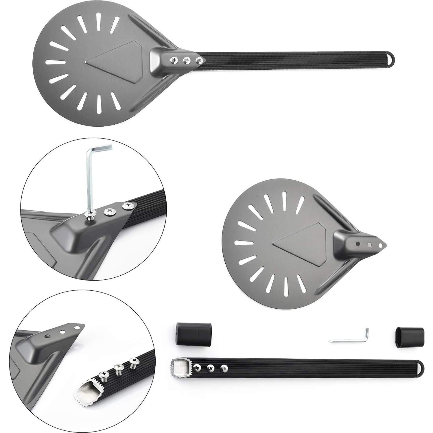 Paleta para Girar Pizza RTT de Aluminio 20.32 cm con Mango Desmontable