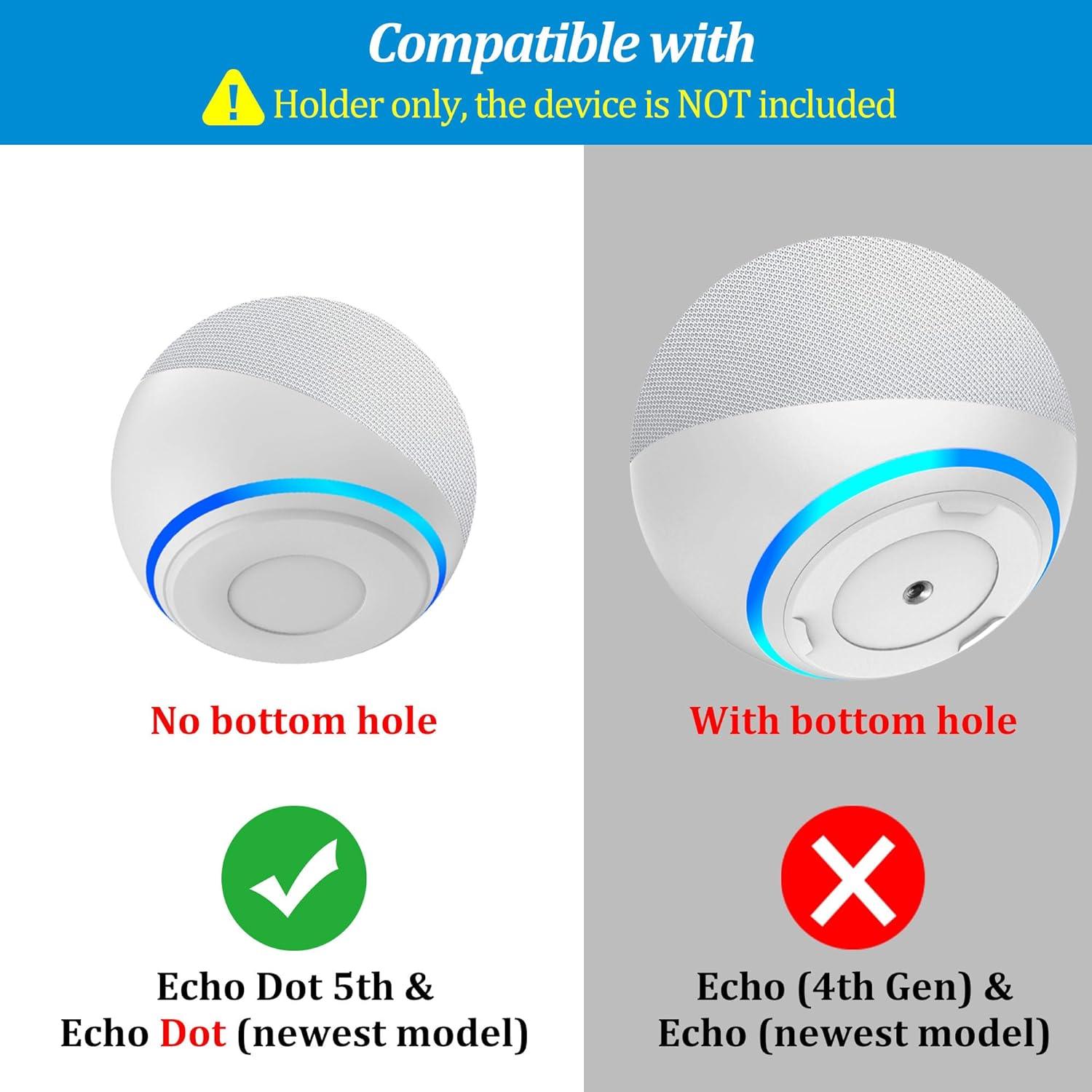 Soporte de Pared PlusAcc para Echo Dot 5ta Gen - Blanco